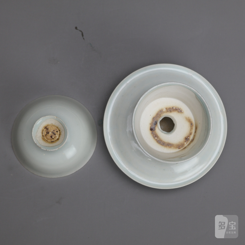 明代 青白釉茶、托一套 - 图9